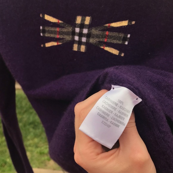 Burberry London Purple Cashmere Sweater - Picture 4 of 5